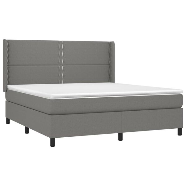 vidaXL &Kappa;&rho;&epsilon;&beta;ά&tau;&iota; Boxspring &mu;&epsilon; &Sigma;&tau;&rho;ώ&mu;&alpha; & LED &Sigma;&kappa;.&Gamma;&kappa;&rho;&iota; 160x200 &epsilon;&kappa; &Upsilon;&phi;&alpha;&sigma;&mu;ά&tau;&iota;&nu;&omicron;