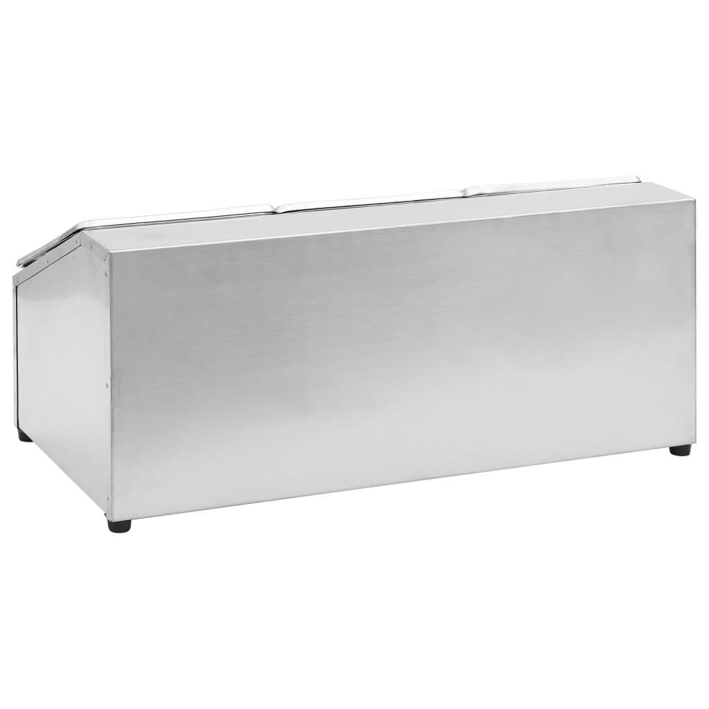 vidaXL Βάση για Λεκάνες Gastronorm με 3 Σκεύη GN 1/6 Ανοξείδωτο Ατσάλι