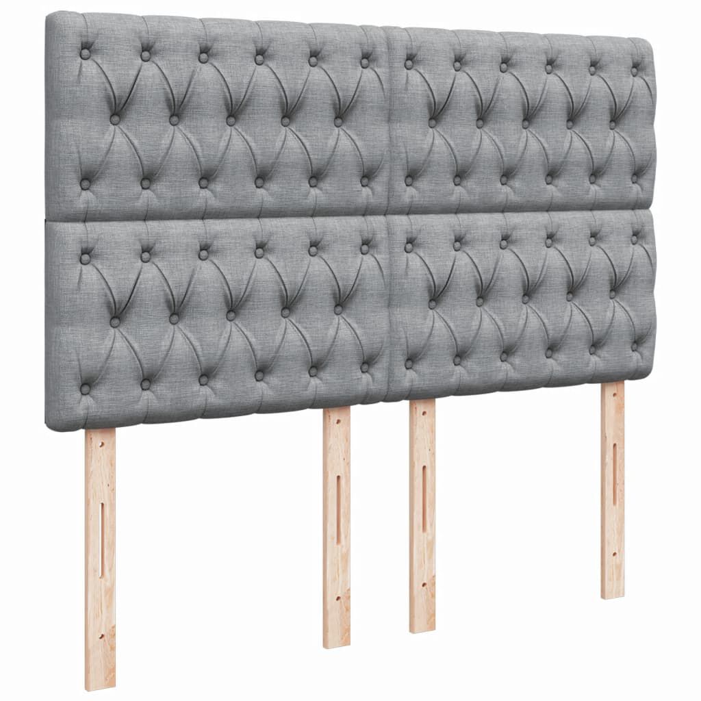 vidaXL Κρεβάτι Boxspring με Στρώμα Ανοιχτό Γκρι 140x190 εκ. Υφασμάτινο