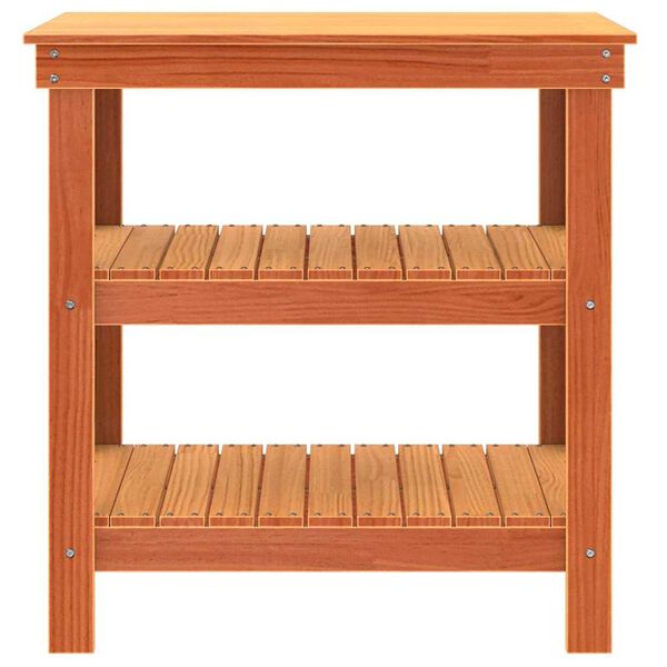 vidaXL Πάγκος εργασίας με ράφι Καφέ κεριού 78.5 x 50 x 80 εκ.