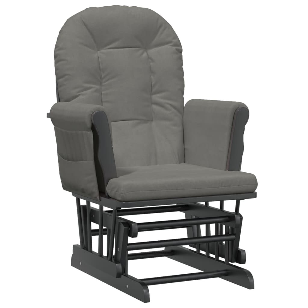 vidaXL Πολυθρόνα Relax Σκούρο Γκρι Υφασμάτινη με Σκαμπό