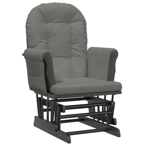 vidaXL Πολυθρόνα Relax Σκούρο Γκρι Υφασμάτινη με Σκαμπό
