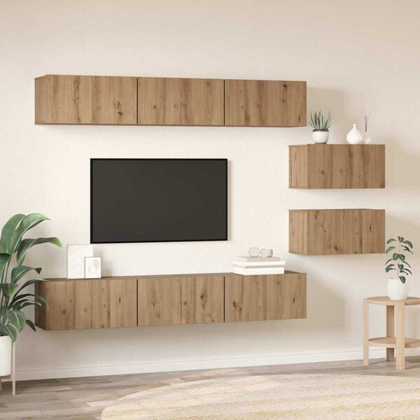 vidaXL Σετ επίπλου τηλεόρασης 8 pcs artisan δρυς 60 x 30 x 30 cm