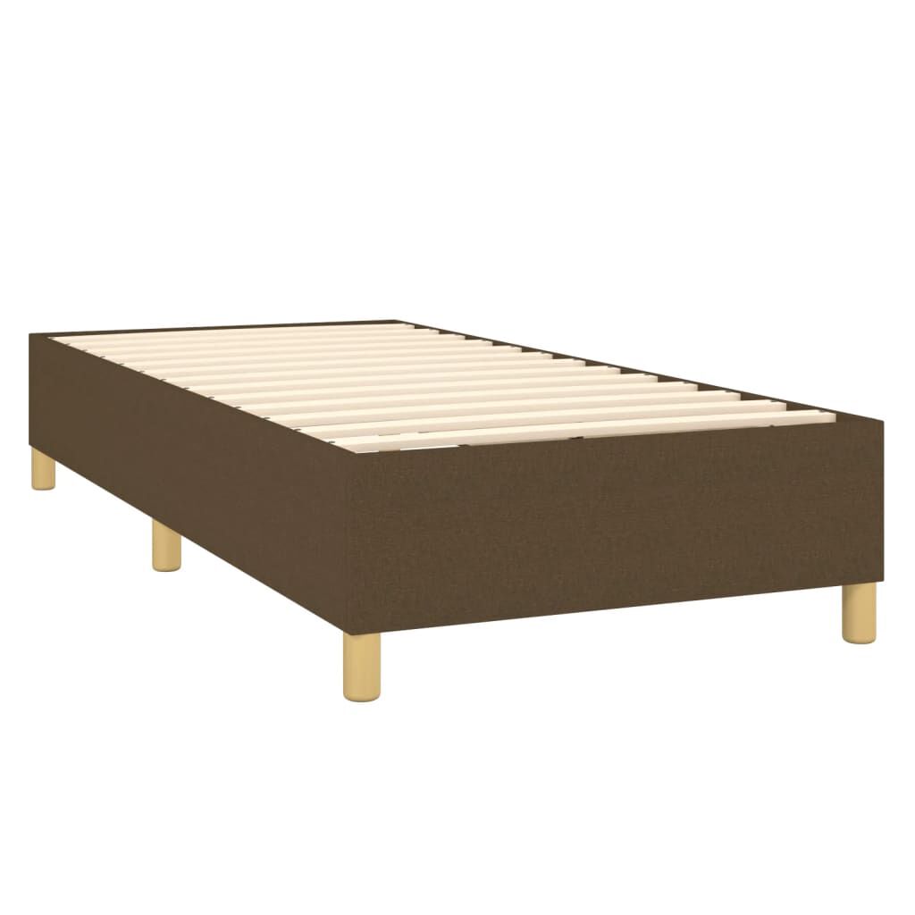 vidaXL Κρεβάτι Boxspring με Στρώμα & LED Σκ.Καφέ 80x200 εκ. Υφασμάτινο