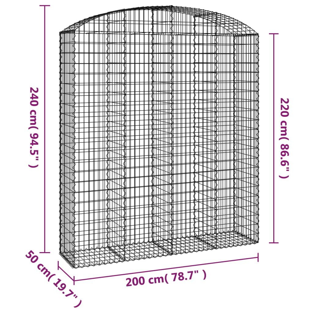 vidaXL Συρματοκιβώτιο Τοξωτό 200x50x220/240εκ. από Γαλβανισμένο Χάλυβα