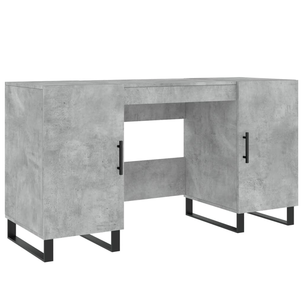 vidaXL Γραφείο Γκρι Σκυροδέματος 140 x 50 x 75 εκ. από Επεξεργ. Ξύλο