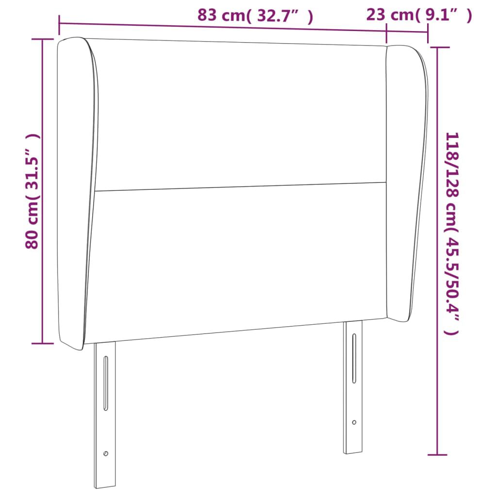 vidaXL Κεφαλάρι με Πτερύγια Μαύρο 83x23x118/128 εκ. Συνθετικό Δέρμα