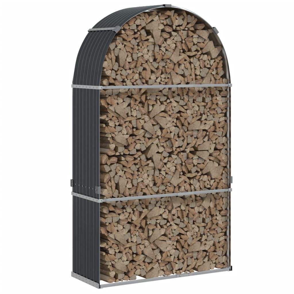 vidaXL Ξυλοθήκη Ανθρακί 120x45x210 εκ. από Γαλβανισμένο Ατσάλι