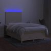 vidaXL &Kappa;&rho;&epsilon;&beta;ά&tau;&iota; Boxspring &mu;&epsilon; &Sigma;&tau;&rho;ώ&mu;&alpha; & LED &Kappa;&rho;&epsilon;&mu; 120x190 &epsilon;&kappa;. &Upsilon;&phi;&alpha;&sigma;&mu;ά&tau;&iota;&nu;&omicron;