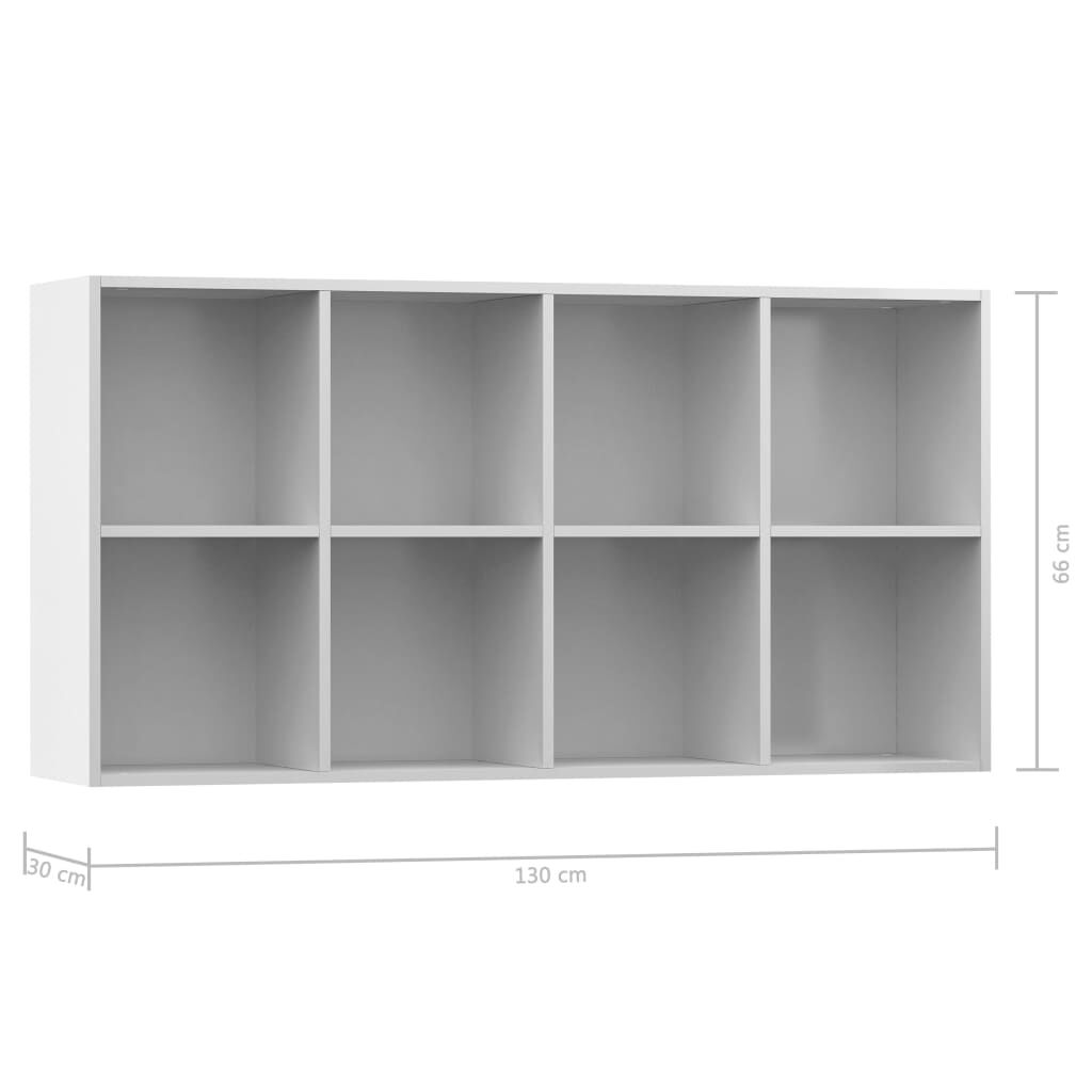 vidaXL Ραφιέρα/Βιβλιοθήκη Γυαλιστερό Λευκό 66x30x130 εκ. Επεξ. Ξύλο