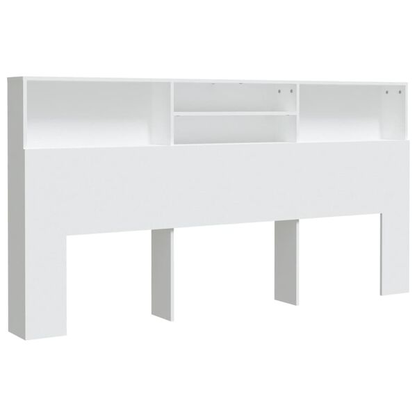 vidaXL Κεφαλάρι Με Αποθηκευτικό Χώρο Λευκό 200 x 19 x 103,5 εκ.
