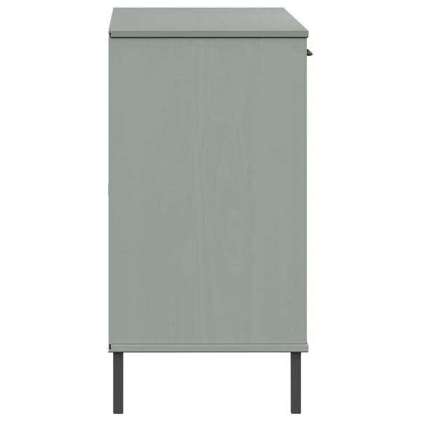 vidaXL Ντουλάπι OSLO Γκρι 113x40x77 εκ. Μασίφ Ξύλο με Μετ. Πόδια