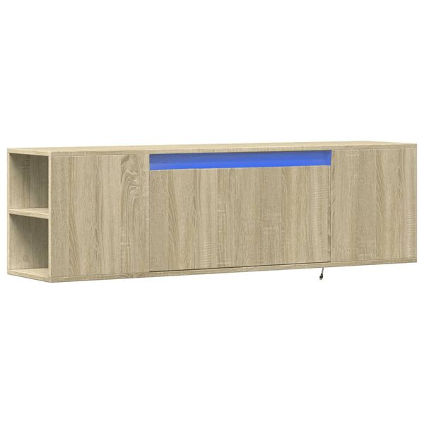vidaXL Έπιπλο Τοίχου Τηλεόρασης με LED Sonoma Δρυς 135x31x39,5 εκ.