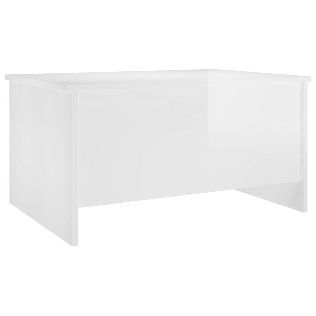vidaXL Τραπεζάκι Σαλονιού Γυαλ. Λευκό 80x55,5x41,5 εκ. Επεξεργ. Ξύλο