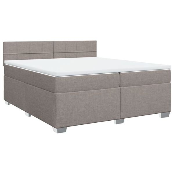 vidaXL &Kappa;&rho;&epsilon;&beta;ά&tau;&iota; Boxspring &mu;&epsilon; &Sigma;&tau;&rho;ώ&mu;&alpha; Taupe 200x200 &epsilon;&kappa;. &Upsilon;&phi;&alpha;&sigma;&mu;ά&tau;&iota;&nu;&omicron;