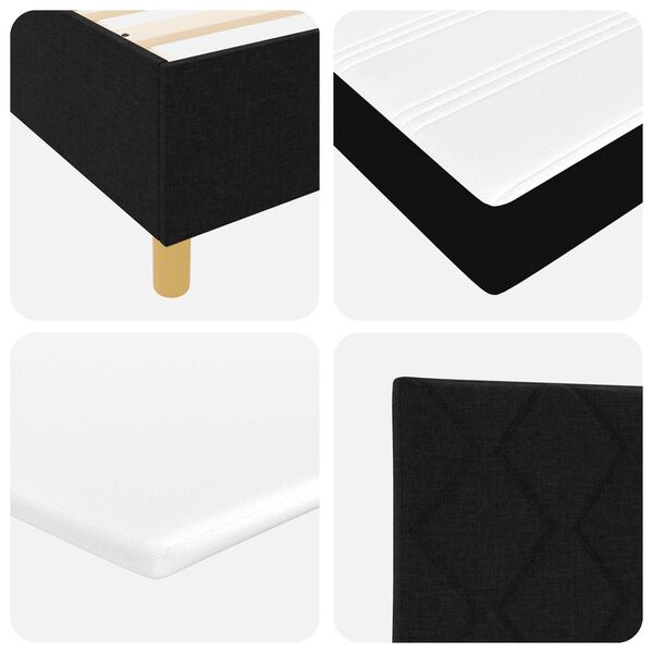 vidaXL Κρεβάτι Box Spring με Στρώμα & LED Μαύρο 80x200 εκ. Ύφασμα