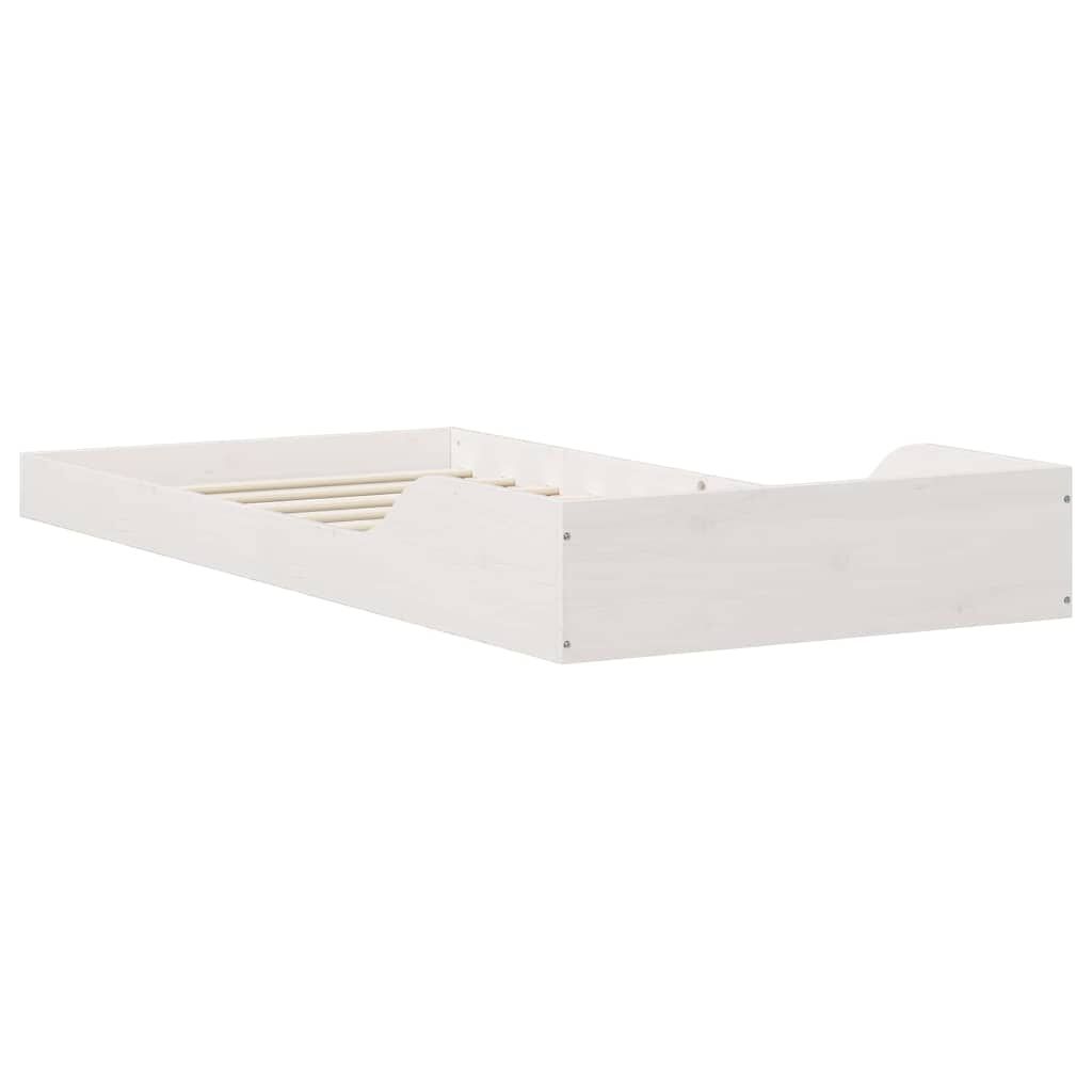 vidaXL Σκελετός Κρεβατιού Λευκό 90 x 200 cm Μασίφ ξύλο πεύκου
