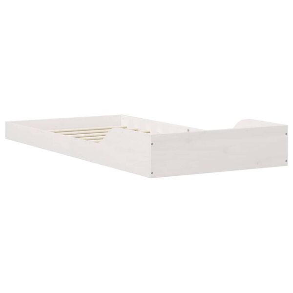 vidaXL Σκελετός Κρεβατιού Λευκό 90 x 200 cm Μασίφ ξύλο πεύκου