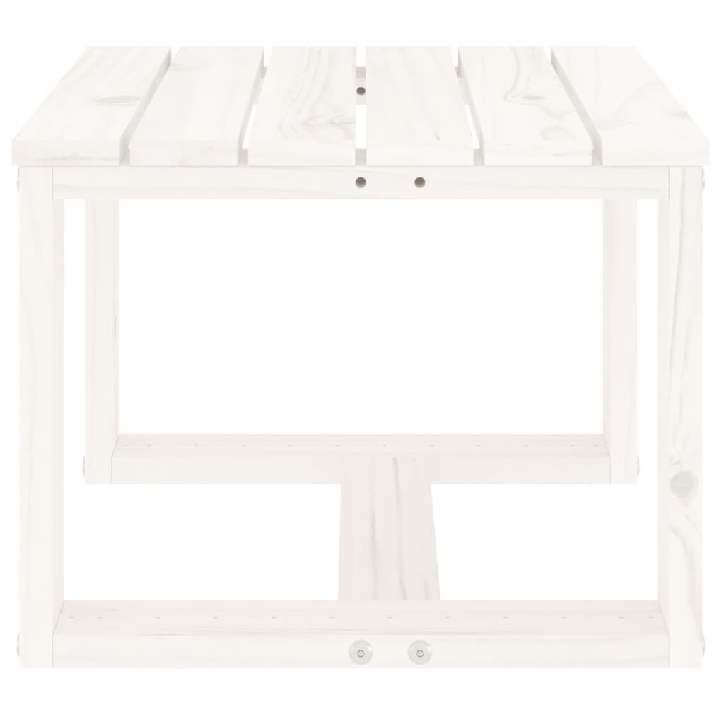 vidaXL Βοηθητικό Τραπέζι Κήπου Λευκό 40x38x28,5 εκ. Μασίφ Ξύλο Πεύκου