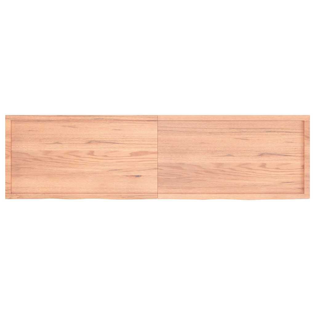 vidaXL Ράφι Τοίχου Ανοιχτό Καφέ 220x60x(2-6)εκ. Επεξ. Μασίφ Ξύλο Δρυός