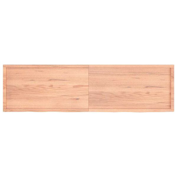 vidaXL Ράφι Τοίχου Ανοιχτό Καφέ 220x60x(2-6)εκ. Επεξ. Μασίφ Ξύλο Δρυός