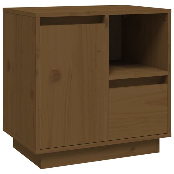 vidaXL Κομοδίνο Μελί 50 x 34 x 50 εκ. από Μασίφ Ξύλο Πεύκου