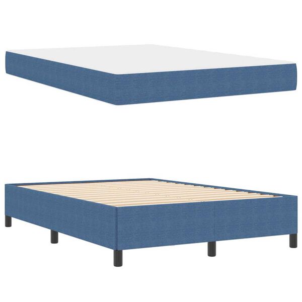 vidaXL Σκελετός Κρεβατιού Μπλε 140 x 190 cm Βελούδο