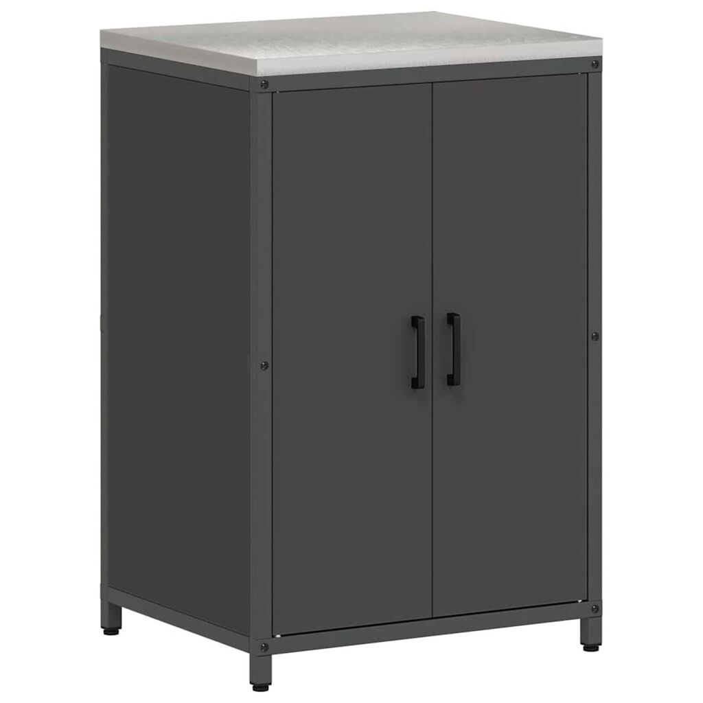 vidaXL Σετ Αποθήκευσης Κουζίνας με ράφι 3 pcs Μαύρο 210 x 50 x 92 εκ