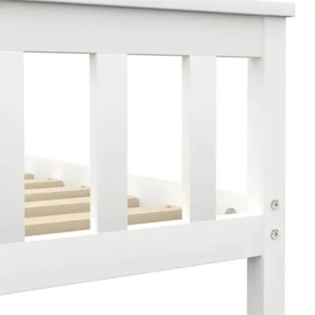 vidaXL Πλαίσιο Κρεβατιού Λευκό 160 x 200 εκ. από Μασίφ Ξύλο Πεύκου