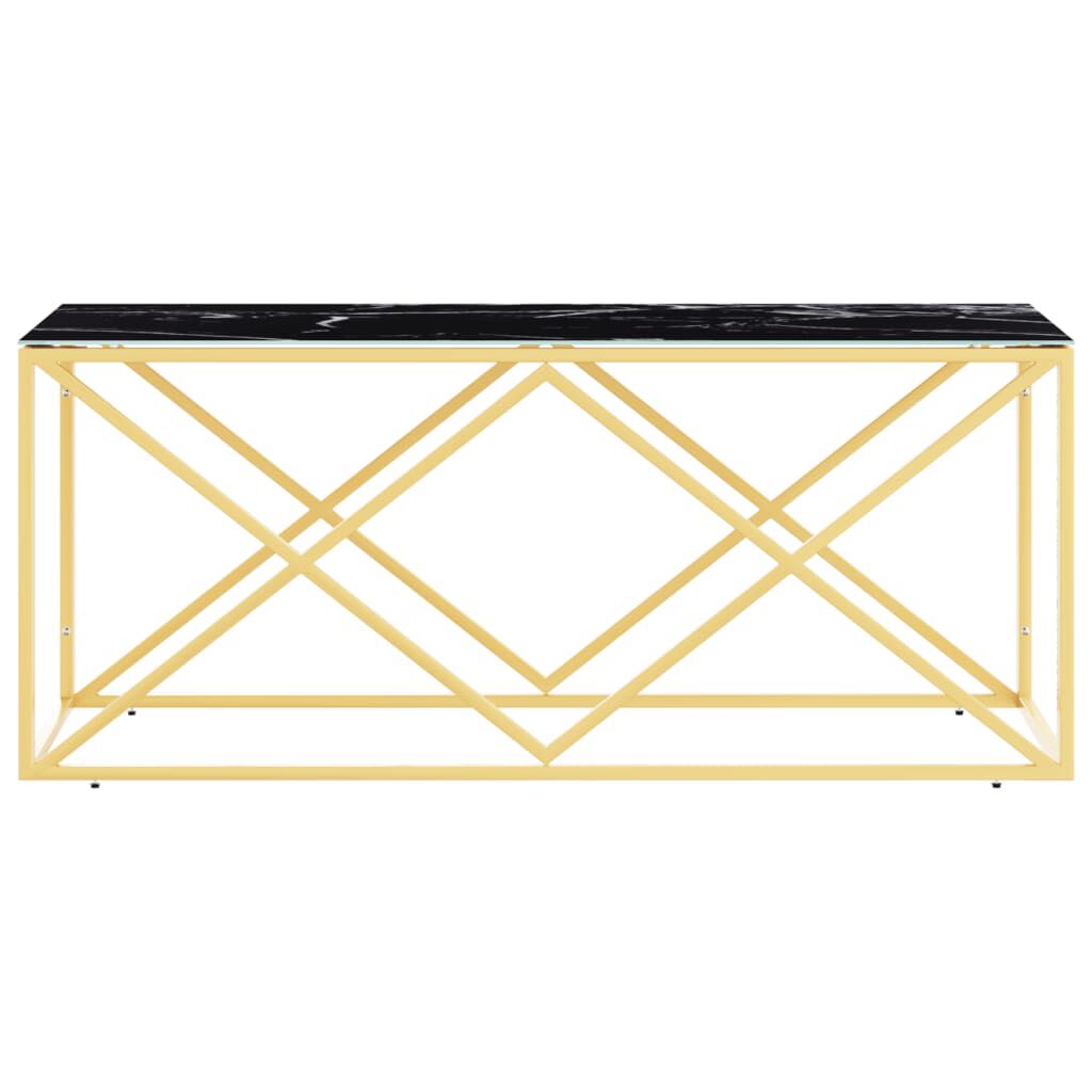 vidaXL Τραπέζι Σαλονιού 110x45x45 εκ. από Ανοξ. Ατσάλι και Γυαλί