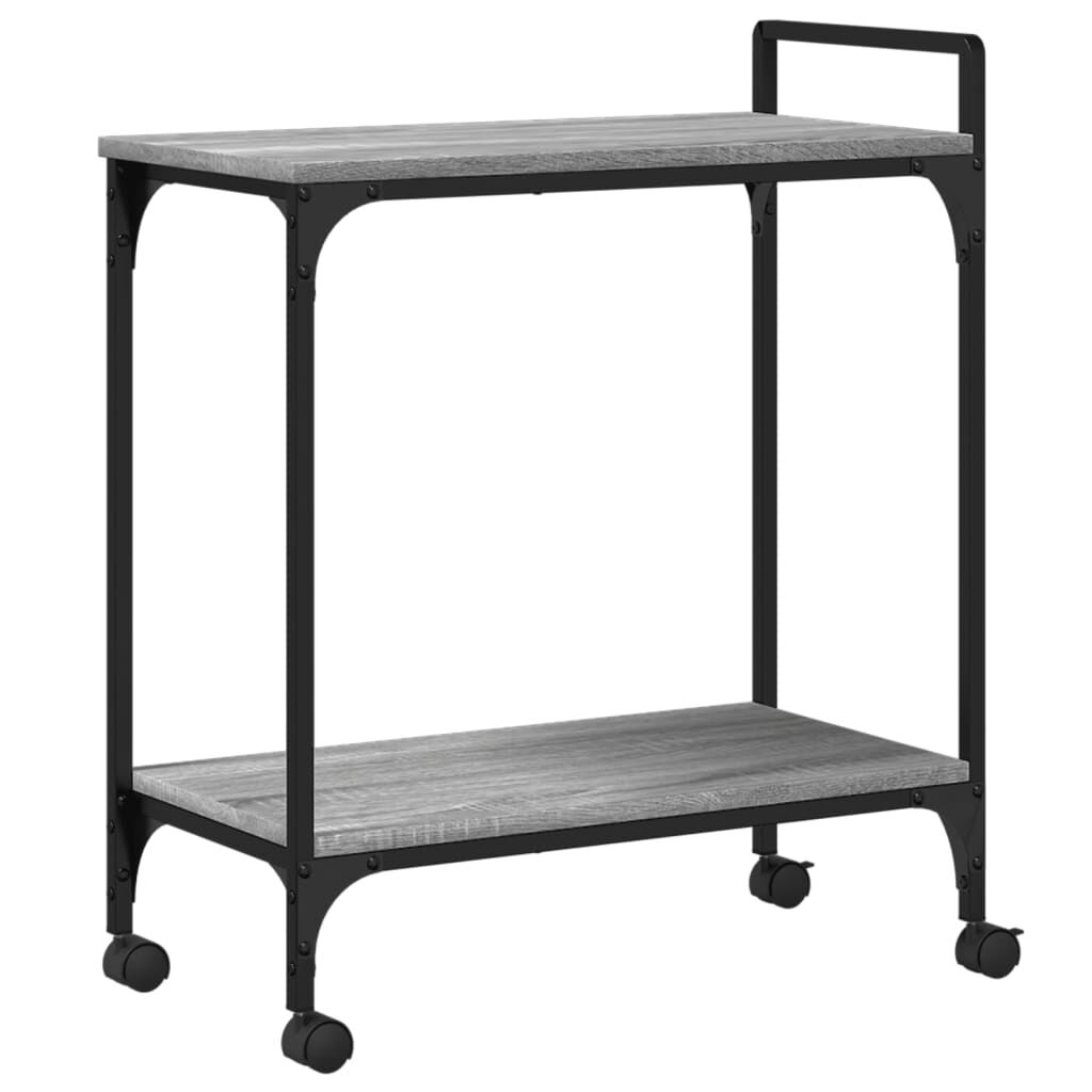vidaXL Τρόλεϊ Κουζίνας Sonoma Γκρι 60,5x31x72,5 εκ. Επεξεργασμένο Ξύλο