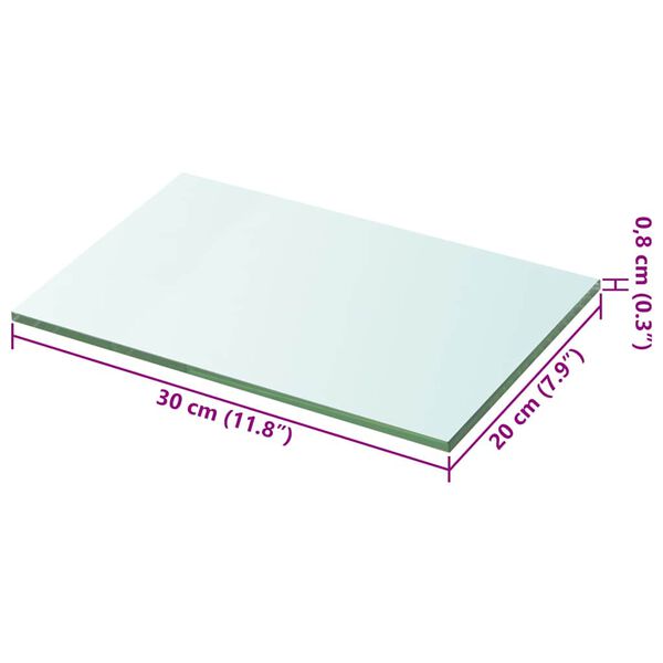 vidaXL Ράφι Πάνελ Διάφανο 20 x 30 εκ. Γυάλινο