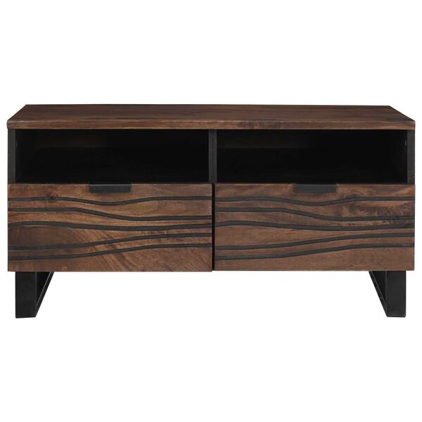 vidaXL Τραπεζάκι σαλονιού with Drawer Καφέ και Μαύρο 80 x 54 x 40 εκ