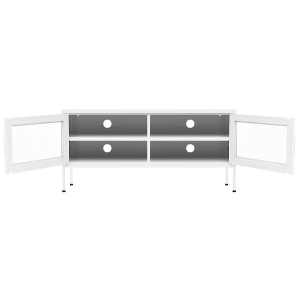 vidaXL Έπιπλο Τηλεόρασης Λευκό 105x35x50 εκ. από Ατσάλι