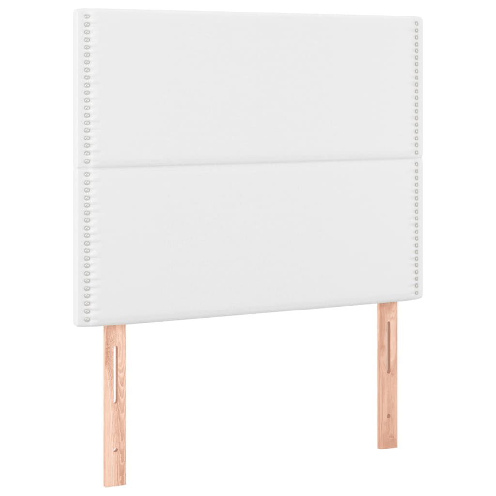 vidaXL Κρεβάτι Boxspring με Στρώμα Λευκό 100x200εκ.από Συνθετικό Δέρμα