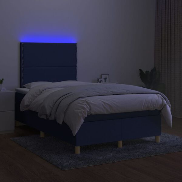 vidaXL &Kappa;&rho;&epsilon;&beta;ά&tau;&iota; Boxspring &mu;&epsilon; &Sigma;&tau;&rho;ώ&mu;&alpha; & LED &Mu;&pi;&lambda;&epsilon; 120x200 &epsilon;&kappa;. &Upsilon;&phi;&alpha;&sigma;&mu;ά&tau;&iota;&nu;&omicron;