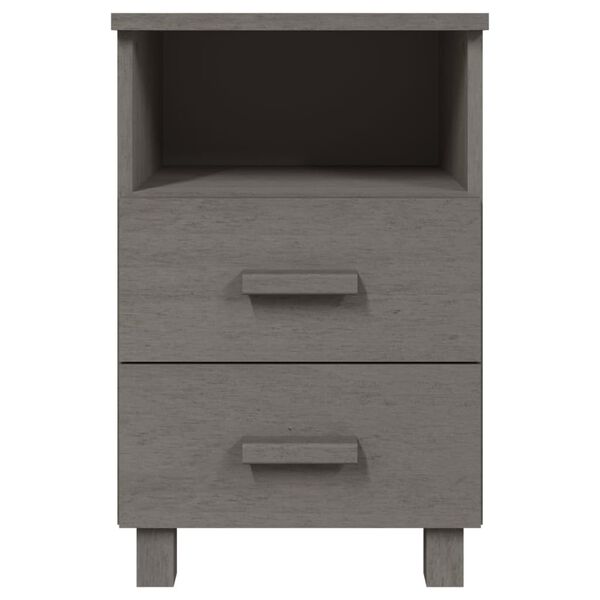 vidaXL Κομοδίνο HAMAR Ανοιχτό Γκρι 40 x 35 x 62 εκ. Μασίφ Ξύλο Πεύκου