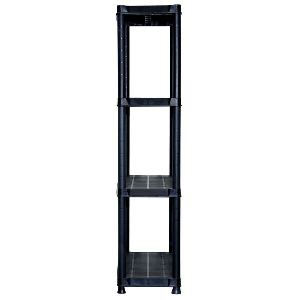vidaXL Ραφιέρα Αποθήκευσης 4 Επιπέδων Μαύρη 61x30,5x130 εκ. Πλαστική
