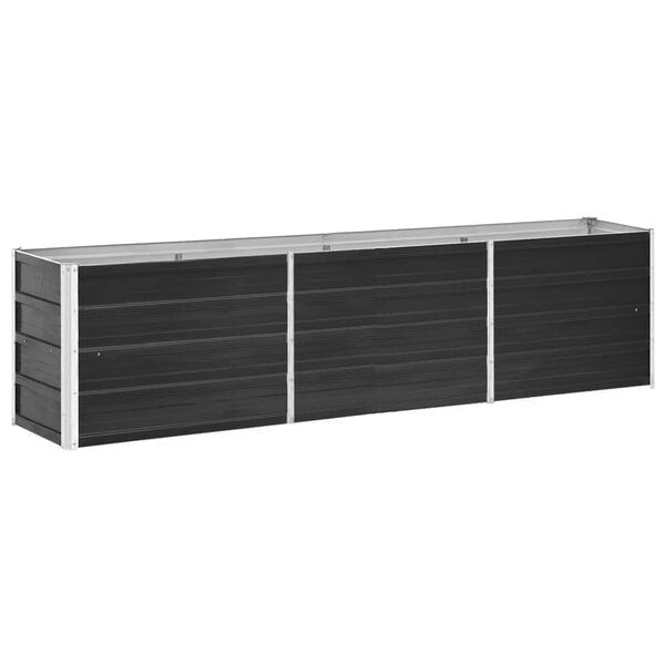 vidaXL Ζαρντινιέρα Υπερυψωμένη Ανθρακί 240x40x45 εκ. Γαλβαν. Χάλυβας