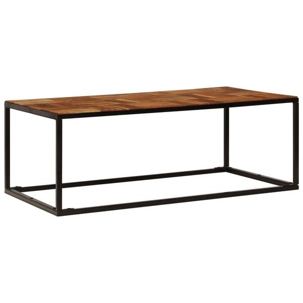 vidaXL Τραπεζάκι Σαλονιού 110x60x40 εκ. Μασίφ Ξύλο Ακακίας & Ατσάλι