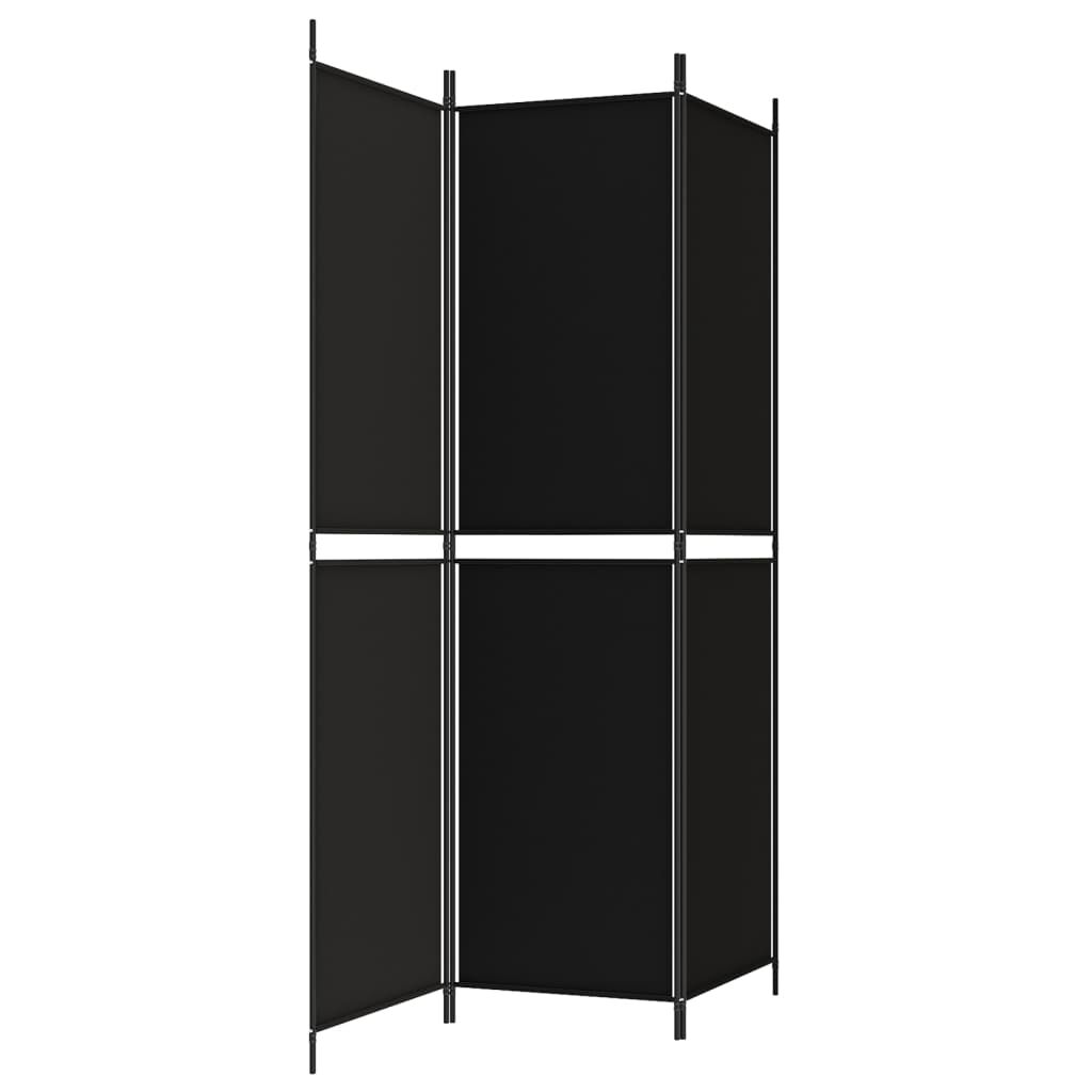 vidaXL Διαχωριστικό Δωματίου με 3 Πάνελ Μαύρο 150x200 εκ. από Ύφασμα