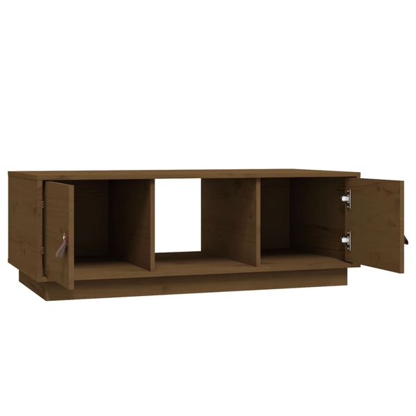 vidaXL Τραπεζάκι Σαλονιού Καφέ Μελί 100x50x35 εκ. Μασίφ Ξύλο Πεύκου