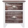 vidaXL Κομοδίνο Καφέ και Λευκό 38 x 28 x 45 εκ. από Ξύλο Παυλώνιας