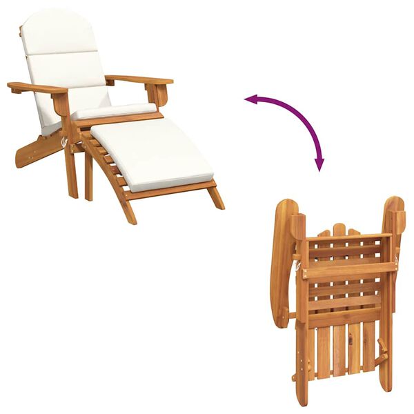 vidaXL Καρέκλα Κήπου Adirondack με Υποπόδιο από Μασίφ Ξύλο Ακακίας