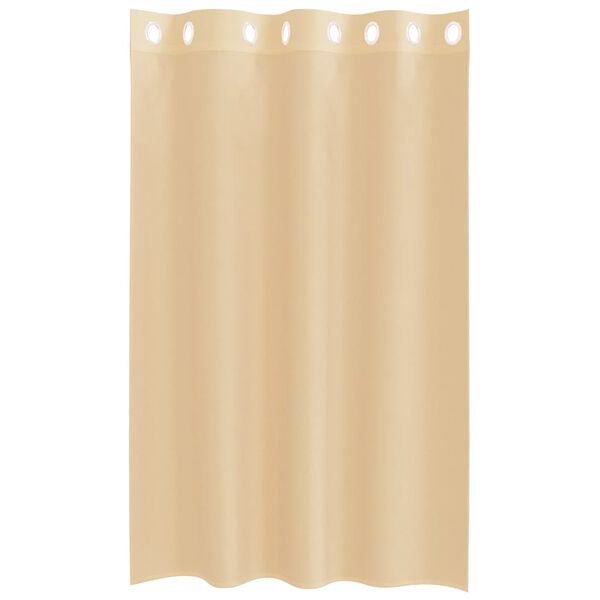 vidaXL Voile κουρτίνες με ροδέλες 2 τεμάχια Χρώμα Άμμου
