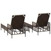 vidaXL Ξαπλώστρα 2-πρόσωπο 2 pcs Καφέ 35 x 35 x 32 εκ. συνθετικό ρατάν