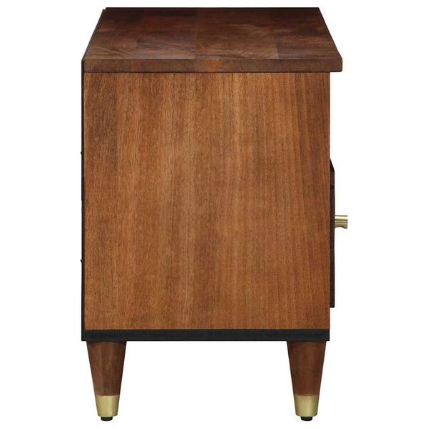 vidaXL Ντουλάπι TV με ράφι Καφέ 100 x 33.5 x 46 εκ Μασίφ ξύλο μάνγκο