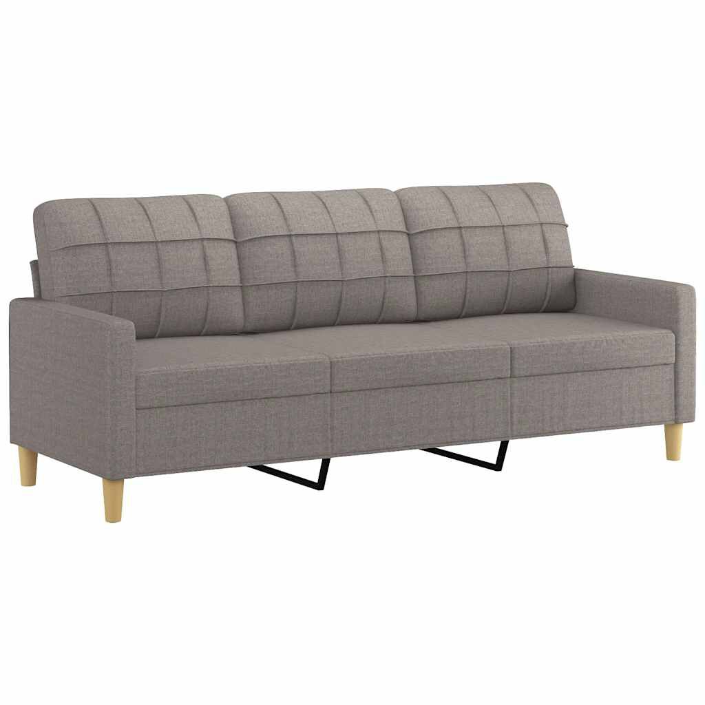 vidaXL Καναπές Τριθέσιος Taupe 180 εκ. Υφασμάτινος