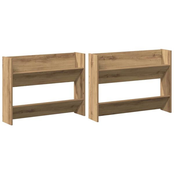 vidaXL &Nu;&tau;&omicron;&upsilon;&lambda;ά&pi;&alpha; &Pi;&alpha;&pi;&omicron;&upsilon;&tau;&sigma;&iota;ώ&nu; &mu;&epsilon; &rho;ά&phi;&iota; 2 pcs Artisan Oak 85 x 18 x 90 &epsilon;&kappa;.