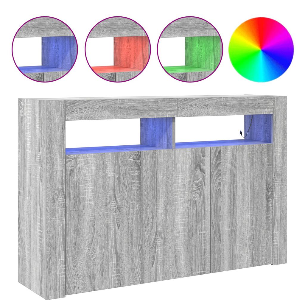 vidaXL Βιτρίνα Γκρι sonoma Κατασκευασμένο ξύλο 116 x 30 x 75 εκ Βιτρίνα